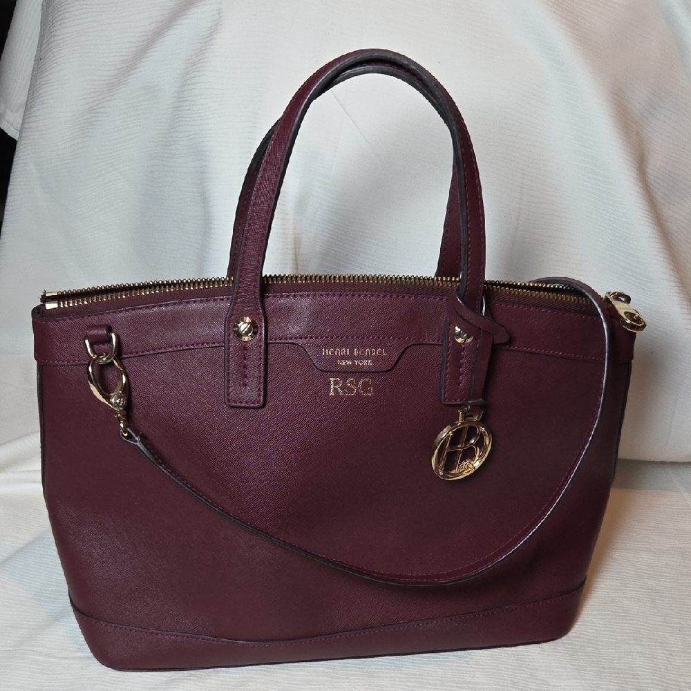HENRI BENDEL RSG Plum Satchel with Gold Accents